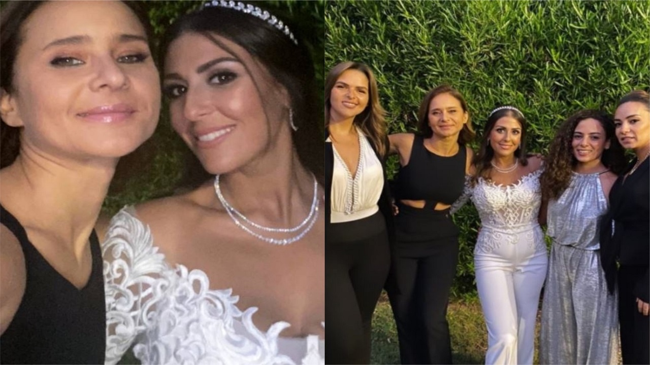 الممثلة نيللي كريم خلال حفل زواج صديقتها